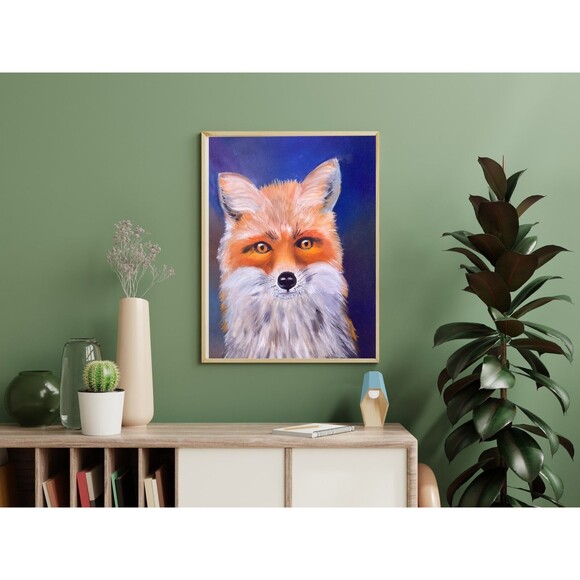 Red Fox Original Oil Painting 12x16 inches Wildlife Fine Art Portrait Hand Paint - Picture 7 of 10